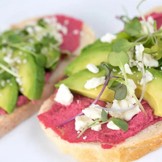 Avocado-Beet-Hummus-Bruschetta-Recipe-Simple-Gut-Healthy-Appetizer Probulin